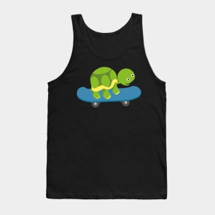 Turtle Skateboard Kids Tank Top